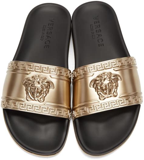 versace gold slides cheap|farfetch versace slides.